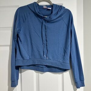Blue cropped hoodie
